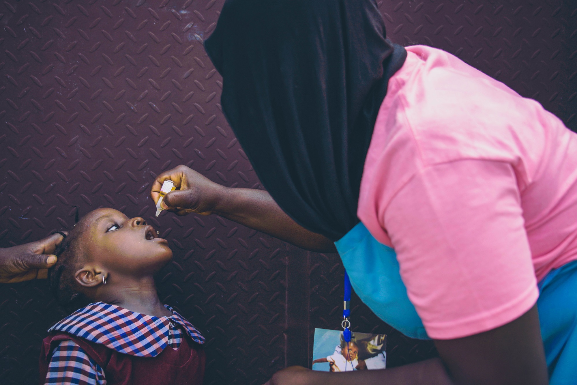 A child receiving vaccine.