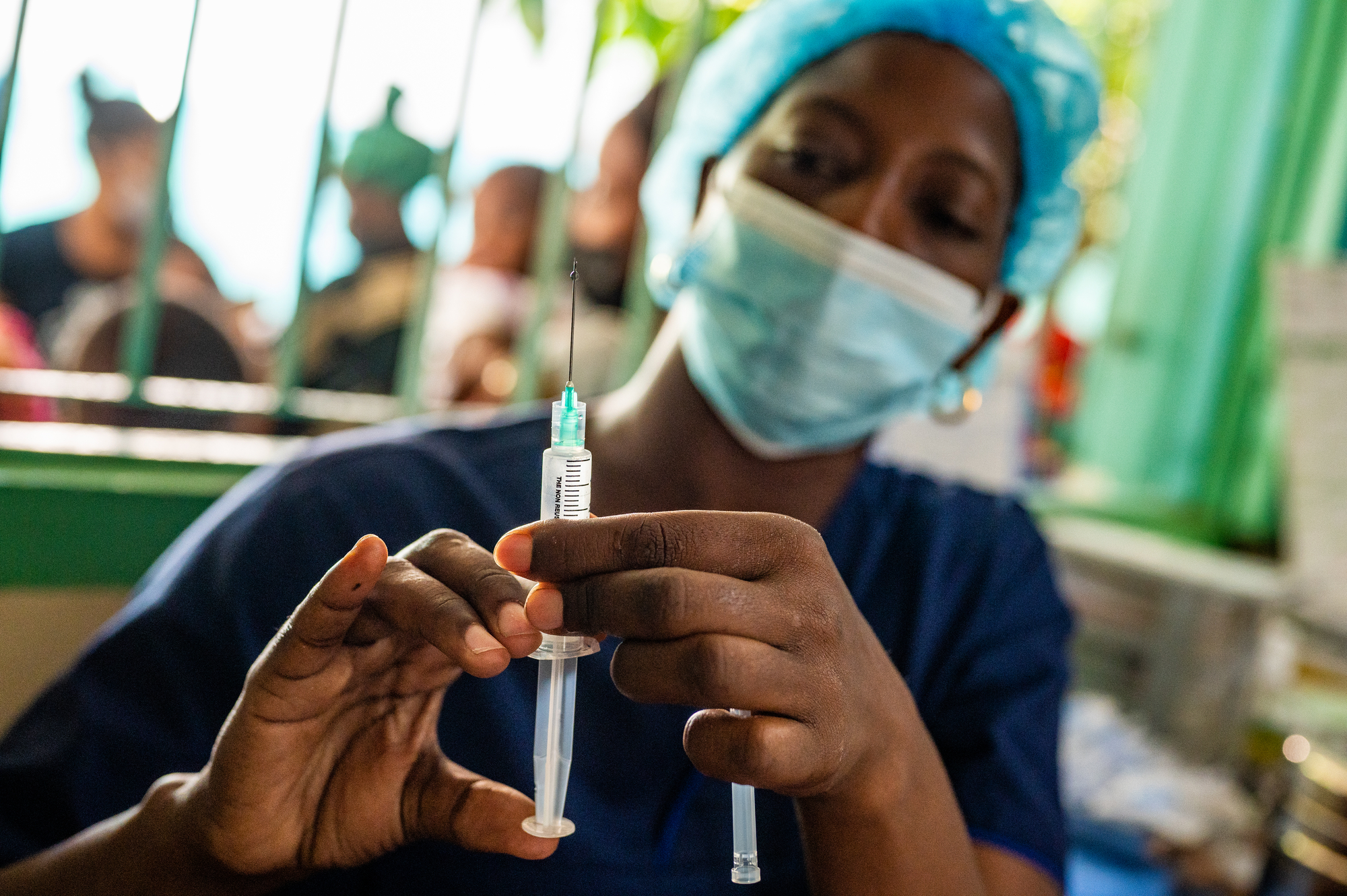 A nurse’s aide and staff member at the Philippe Maguilen Senghor Hospital, Dakar, Senegal